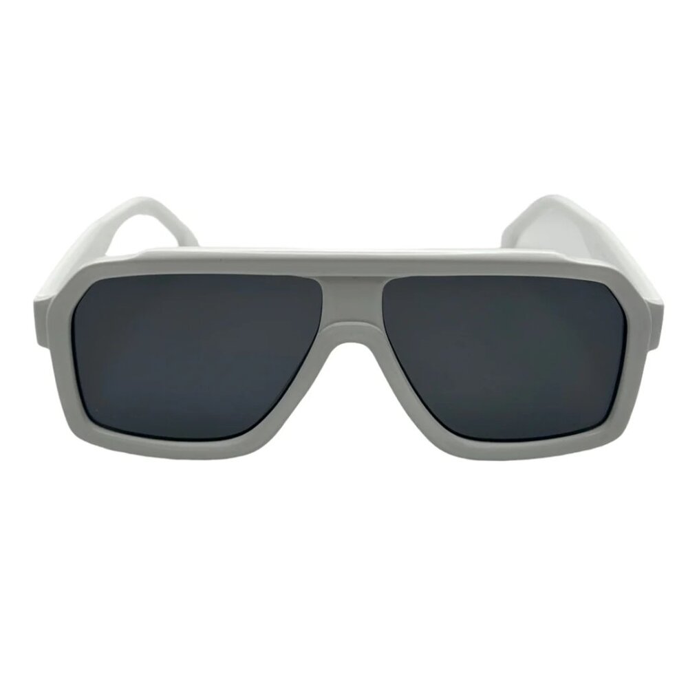 7005 | White Retro Flat Top Sunglasses